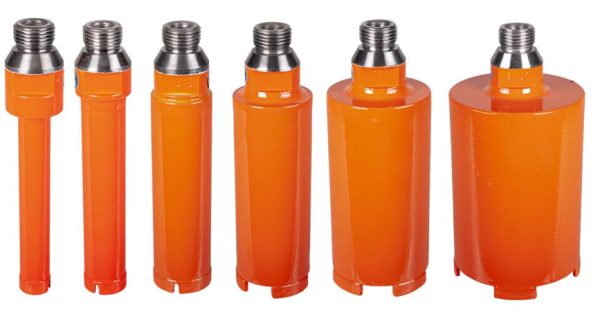 Diamant Hohlbohrer HELIX orange, R 1/2", Bohrtiefe 100 mm und 150 mm